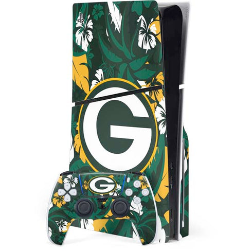 NFL Green Bay Packers Tropical Print PlayStation PS5 Skins
