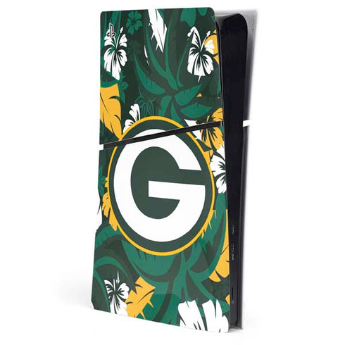 NFL Green Bay Packers Tropical Print PS5 Slim Digital Edition Console Skin