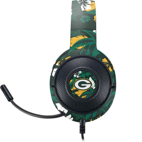 NFL Green Bay Packers Tropical Print Razer Kraken X Skin