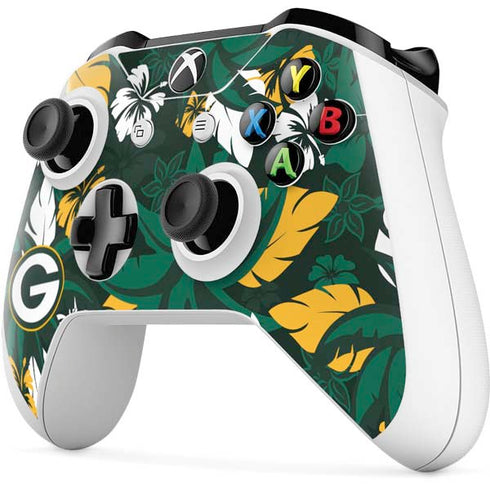 NFL Green Bay Packers Tropical Print Xbox One S All-Digital Edition Bundle Skin