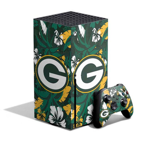 NFL Green Bay Packers Tropical Print Xbox Series X Skins