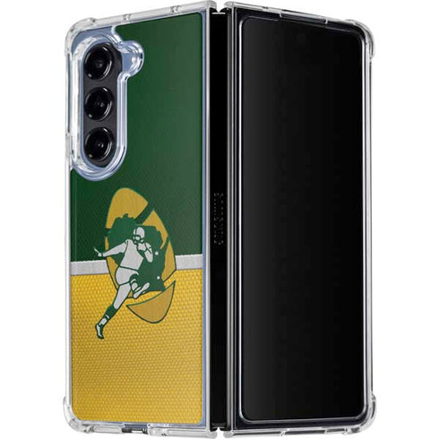 NFL Green Bay Packers Vintage Galaxy Z Fold5 5G Clear Case