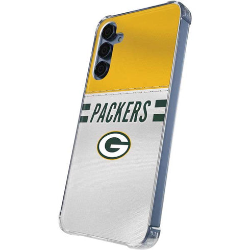 NFL Green Bay Packers White Striped Galaxy A35 5G Clear Case