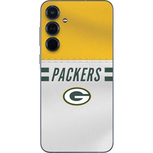 NFL Green Bay Packers White Striped Galaxy A35 5G Skin
