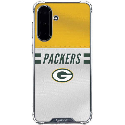NFL Green Bay Packers White Striped Galaxy A36 5G Clear Case