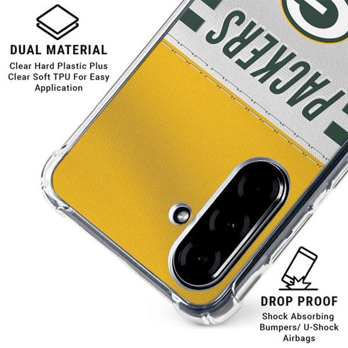 NFL Green Bay Packers White Striped Galaxy A36 5G Clear Case