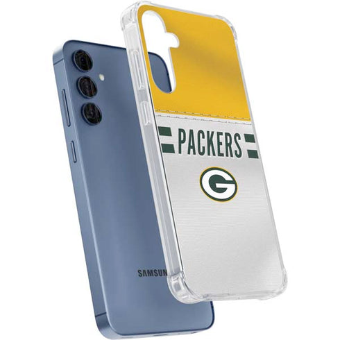NFL Green Bay Packers White Striped Galaxy A55 5G Clear Case