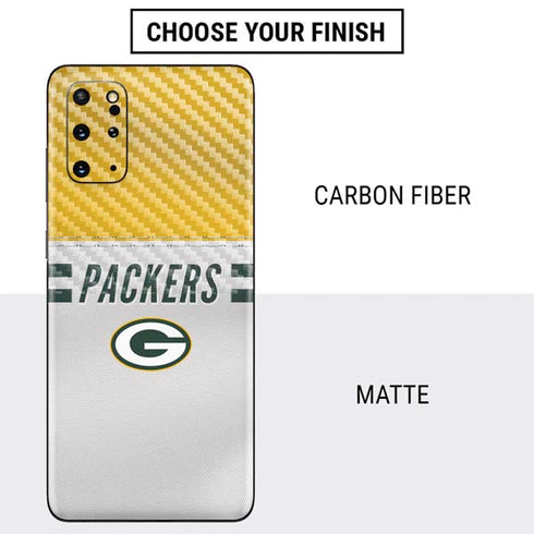 NFL Green Bay Packers White Striped Galaxy S20 Plus Skin