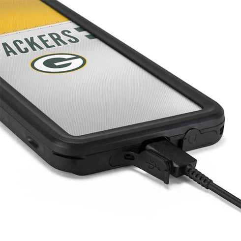 NFL Green Bay Packers White Striped Galaxy S20 Plus Waterproof Case