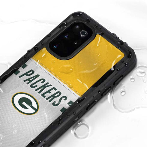 NFL Green Bay Packers White Striped Galaxy S20 Plus Waterproof Case