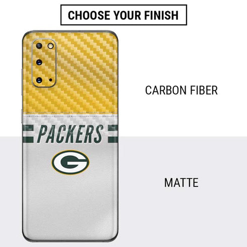 NFL Green Bay Packers White Striped Galaxy S20 Skin