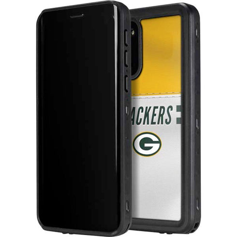 NFL Green Bay Packers White Striped Galaxy S20 Waterproof Case