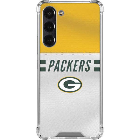 NFL Green Bay Packers White Striped Galaxy S24 FE Clear Case