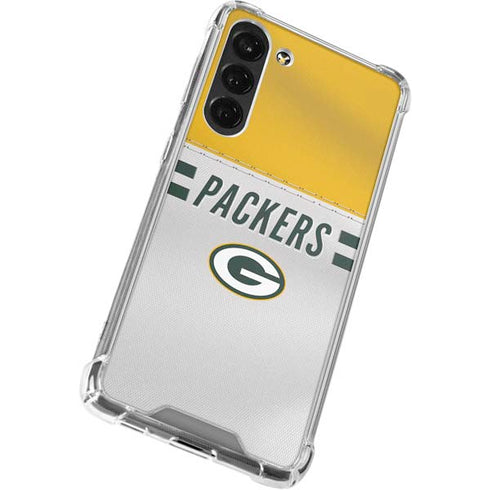 NFL Green Bay Packers White Striped Galaxy S24 FE Clear Case