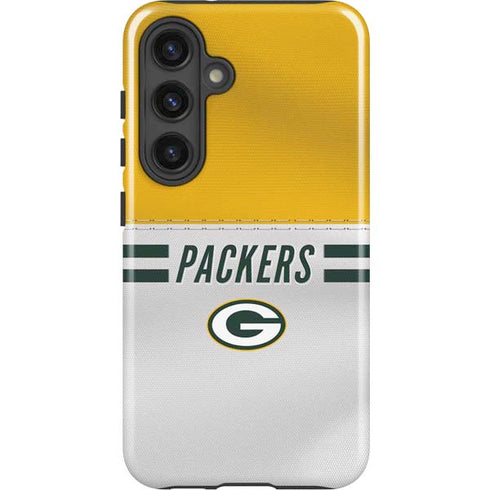 NFL Green Bay Packers White Striped Galaxy S25 Impact Case