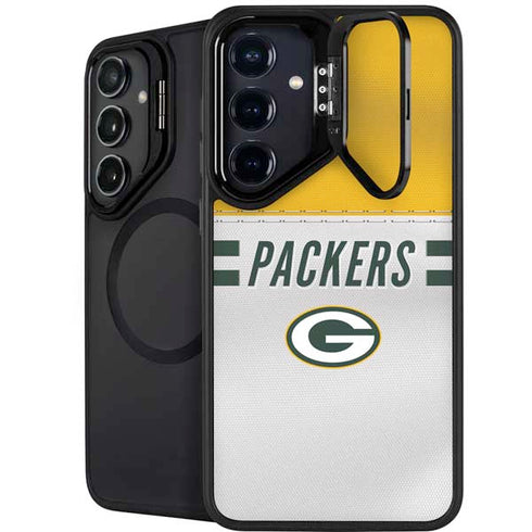 NFL Green Bay Packers White Striped Galaxy S25 Kickstand Case