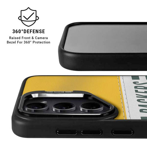 NFL Green Bay Packers White Striped Galaxy S25 Kickstand Case