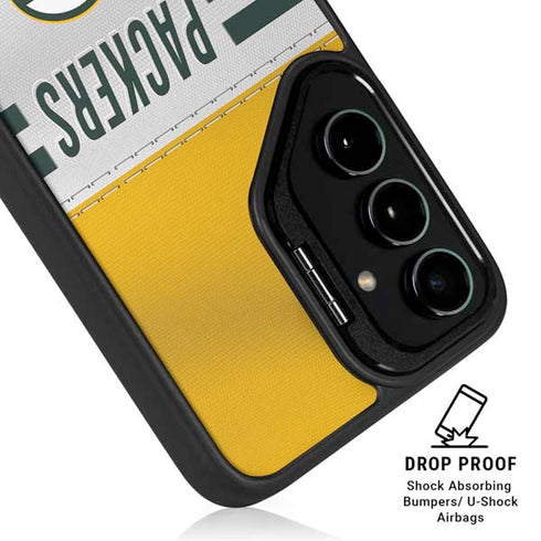 NFL Green Bay Packers White Striped Galaxy S25 Kickstand Case