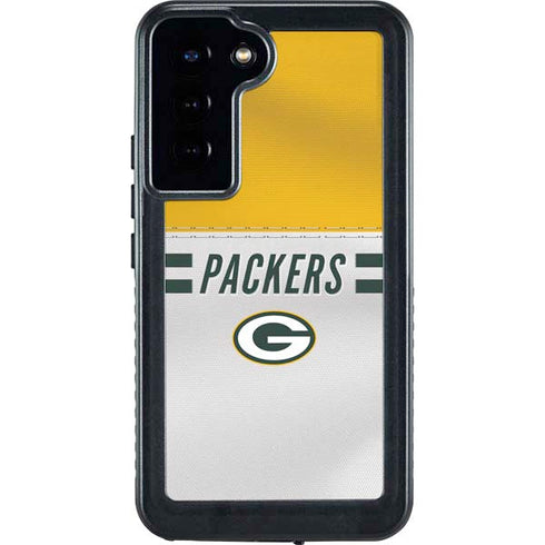 NFL Green Bay Packers White Striped Galaxy S24 Plus Waterproof Case