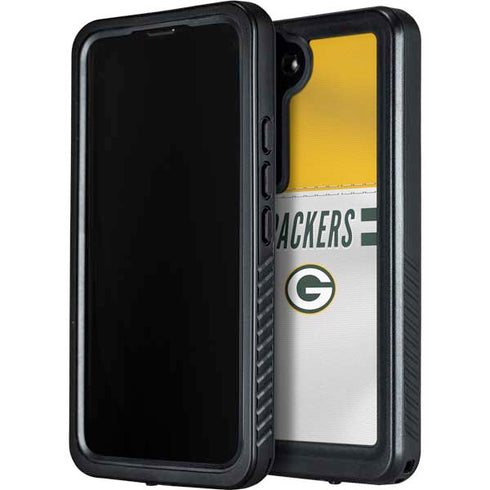 NFL Green Bay Packers White Striped Galaxy S24 Plus Waterproof Case