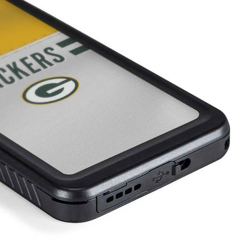 NFL Green Bay Packers White Striped Galaxy S24 Plus Waterproof Case