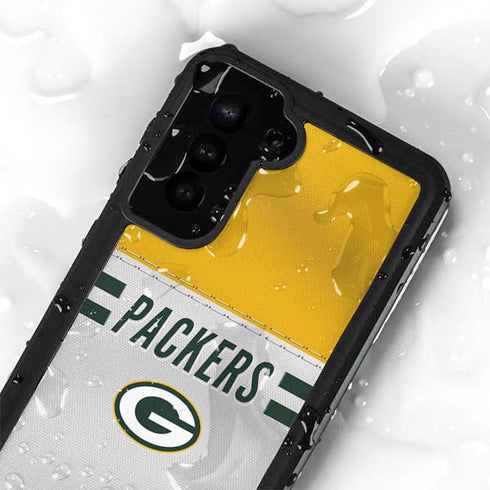 NFL Green Bay Packers White Striped Galaxy S24 Plus Waterproof Case