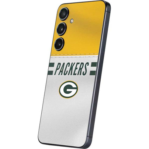 NFL Green Bay Packers White Striped Galaxy S25 Skin