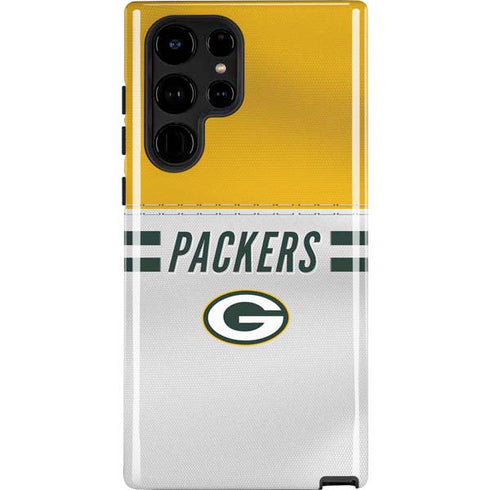 NFL Green Bay Packers White Striped Galaxy S25 Ultra Impact Case