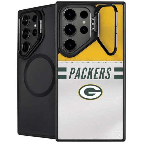 NFL Green Bay Packers White Striped Galaxy S24 Ultra Kickstand Case