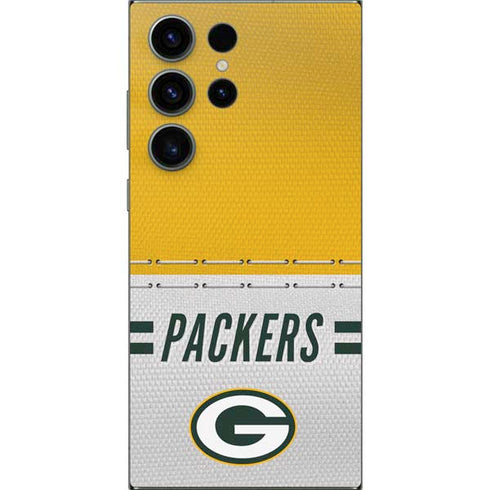 NFL Green Bay Packers White Striped Galaxy S24 Ultra Skin
