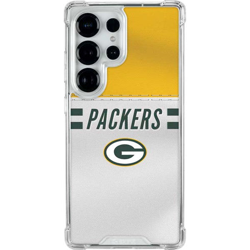 NFL Green Bay Packers White Striped Galaxy S25 Ultra Clear Case