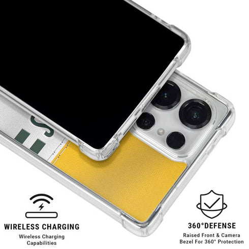 NFL Green Bay Packers White Striped Galaxy S25 Ultra Clear Case