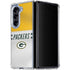 NFL Green Bay Packers White Striped Galaxy Z Fold5 5G Clear Case