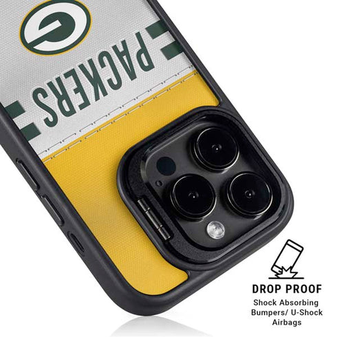 NFL Green Bay Packers White Striped iPhone 13 Pro Kickstand Case