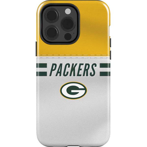 NFL Green Bay Packers White Striped iPhone 15 Pro Impact Case