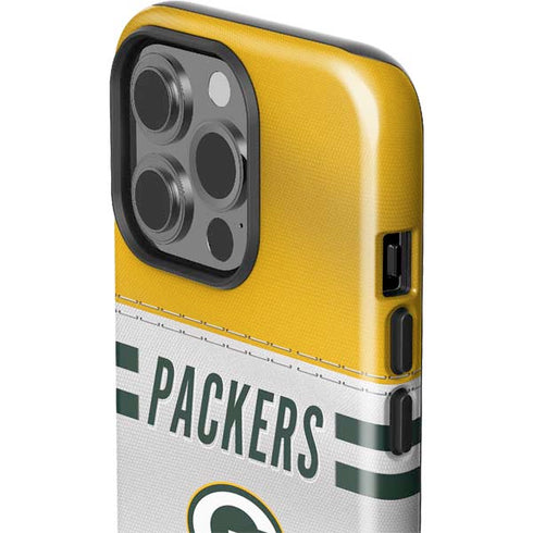 NFL Green Bay Packers White Striped iPhone 15 Pro Impact Case