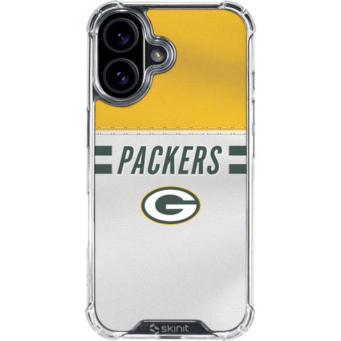 NFL Green Bay Packers White Striped iPhone 16 Plus Clear Case