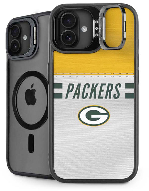 NFL Green Bay Packers White Striped iPhone 16 Plus Kickstand Case
