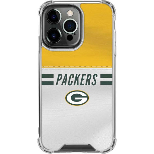 NFL Green Bay Packers White Striped iPhone 16 Pro Clear Case