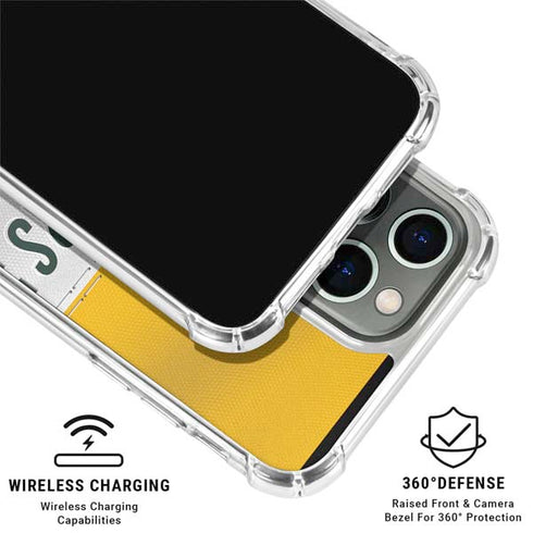 NFL Green Bay Packers White Striped iPhone 16 Pro Clear Case