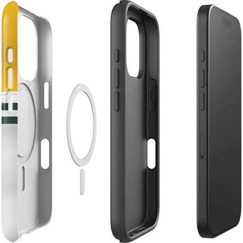 NFL Green Bay Packers White Striped iPhone 16 Pro Magsafe Impact Case