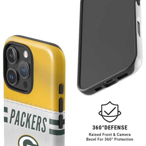 NFL Green Bay Packers White Striped iPhone 16 Pro Magsafe Impact Case