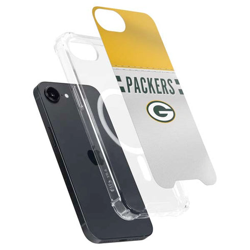 NFL Green Bay Packers White Striped iPhone 16e MagSafe Case