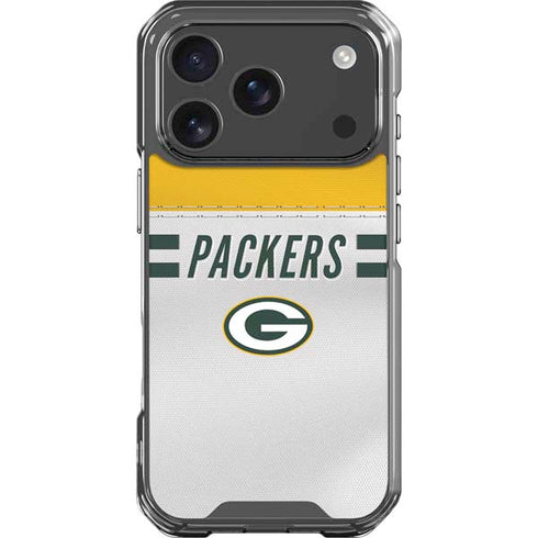 NFL Green Bay Packers White Striped iPhone 18 Pro Clear Case