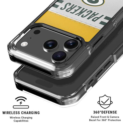 NFL Green Bay Packers White Striped iPhone 18 Pro Clear Case