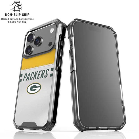 NFL Green Bay Packers White Striped iPhone 18 Pro Clear Case