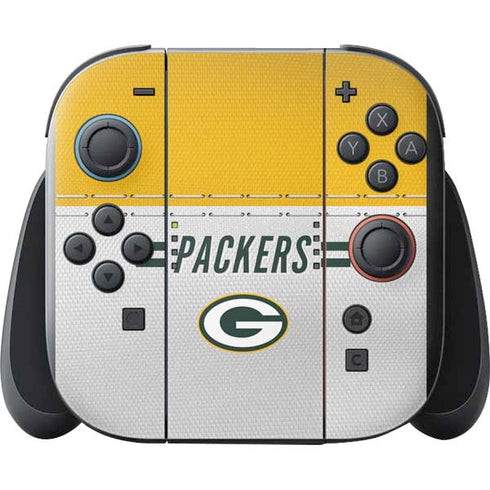 NFL Green Bay Packers White Striped Nintendo Switch 2 (2025) with Joy-Con Skin