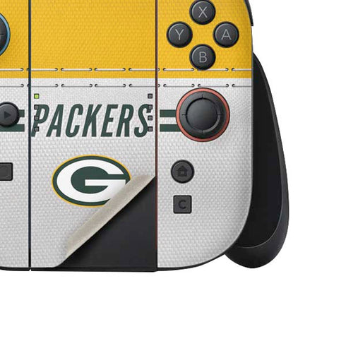 NFL Green Bay Packers White Striped Nintendo Switch 2 (2025) Joy-Con Controller Skin