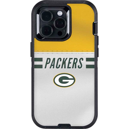 NFL Green Bay Packers White Striped Otterbox Defender iPhone Skin