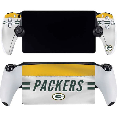 NFL Green Bay Packers White Striped PlayStation Portal Remote Player Skin
